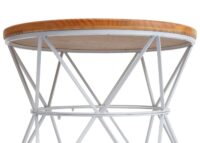 Couchtisch Kaffeetisch Beistelltisch Loungetisch Metallgestell Holz Ø66cm weiss