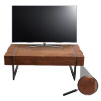 Couchtisch Wohnzimmertisch Tanne Holz rustikal massiv 40x120x60cm braun
