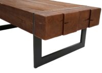 Couchtisch Wohnzimmertisch Tanne Holz rustikal massiv 40x120x60cm braun