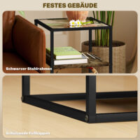 Couchtisch Rustikales 2er-Set 3 Ebenen mit Glasplatte 37x40x55,5cm Braun – Produktfoto zeigt modernes Design, hochwertige Materialien und funktionale Eigenschaften ideal für Wohn- oder Arbeitsbereiche. Perfekt als Einrichtungsinspiration oder zur Produktpräsentation in einem Onlineshop.