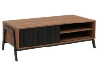 Couchtisch Wohnzimmertisch Sofatisch Staufächer Schiebetür 42x120x60cm natur