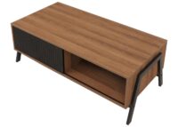 Couchtisch Wohnzimmertisch Sofatisch Staufächer Schiebetür 42x120x60cm natur