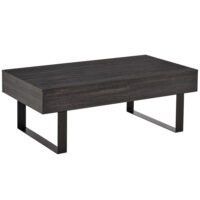 Couchtisch modern mit Schublade und Metallrahmen dunkelgrau