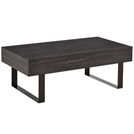 Couchtisch modern mit Schublade und Metallrahmen dunkelgrau