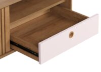 Couchtisch Wohnzimmertisch Sofatisch 52x114x59cm natur Schublade weiss