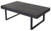 Couchtisch Wohnzimmertisch 40x110x60cm schwarze Eiche-Optik dunkle Metallfüsse