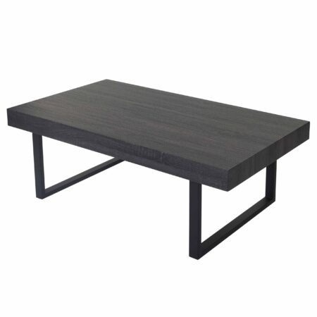 Couchtisch Wohnzimmertisch 40x110x60cm schwarze Eiche-Optik dunkle Metallfüsse