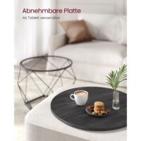 Couchtisch Set Beistelltisch abnehmbare Tischplatte Stahl Schwarz