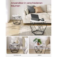 Runder Wohnzimmertisch im 2er-Set mit schlichten Holzplatten.