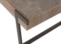 Couchtisch Sofatisch Wohnzimmertisch Eisen Sinterstein 43x120x64cm grau grau-braun