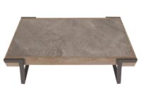Couchtisch Sofatisch Wohnzimmertisch Eisen Sinterstein 43x120x64cm grau grau-braun