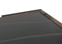 Couchtisch Sofatisch Wohnzimmertisch Eisen Sinterstein 43x120x64cm schwarz dunkelbraun