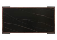 Couchtisch Sofatisch Wohnzimmertisch Eisen Sinterstein 43x120x64cm schwarz dunkelbraun