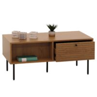 Couchtisch Wohnzimmertisch Sofatisch skandinavisch Metall Holz 45x100x50cm natur
