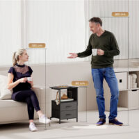Couchtisch mit USB Ladestation und Schublade schwarz
