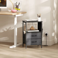 Couchtisch mit USB Ladestation und Schublade schwarz