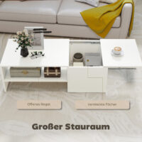 Couchtisch verstellbar modern für Wohnzimmer weiss