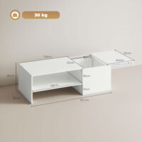 Couchtisch verstellbar modern für Wohnzimmer weiss