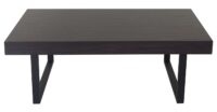 Couchtisch Wohnzimmertisch 40x110x60cm Wenge dunkle Metallfüsse