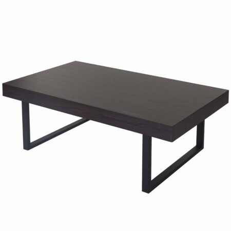 Couchtisch Wohnzimmertisch 40x110x60cm Wenge dunkle Metallfüsse