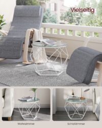 Zweiteiliges rundes Wohnzimmertisch-Set für modernes Interieur.