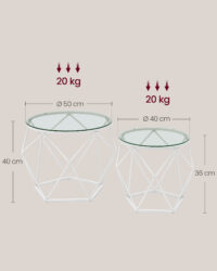 Zweiteiliges rundes Wohnzimmertisch-Set für modernes Interieur.