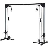 Crossover-Fitnessgestell Kabelzug Home Gym Trainingsgerät Stahl schwarz