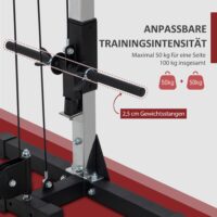 Crossover-Fitnessgestell Kabelzug Home Gym Trainingsgerät Stahl schwarz