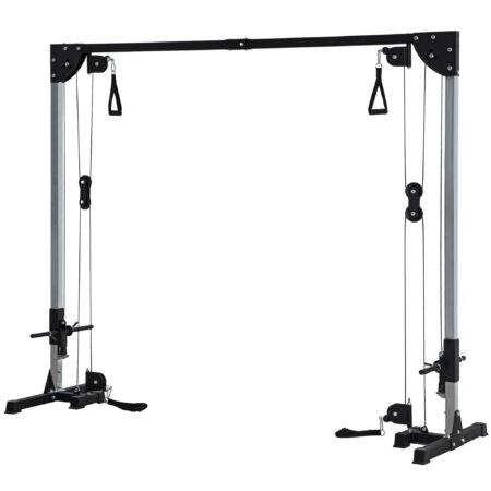 Crossover-Fitnessgestell Kabelzug Home Gym Trainingsgerät Stahl schwarz