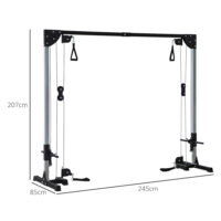 Crossover-Fitnessgestell Kabelzug Home Gym Trainingsgerät Stahl schwarz
