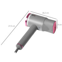 Ein faltbarer Dampfglätter und Handdampfer in Grau und Rosa mit 1520W Leistung.