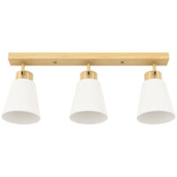 LED Deckenleuchte mit verstellbaren E27 Fassungen aus Holz