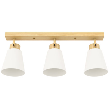 LED Deckenleuchte mit verstellbaren E27 Fassungen aus Holz