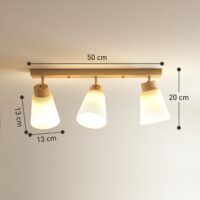 LED Deckenleuchte mit verstellbaren E27 Fassungen aus Holz