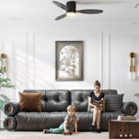 Deckenventilator mit Lampe Fernbedienung und dimmbar schwarz