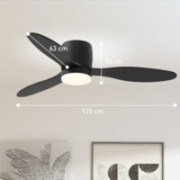 Deckenventilator mit Lampe Fernbedienung und dimmbar schwarz