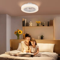 Deckenventilator mit LED-Beleuchtung und Fernbedienung 6 Stufen weiss