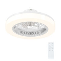 Deckenventilator mit LED-Beleuchtung und Fernbedienung 6 Stufen weiss