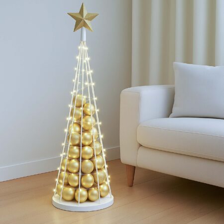 Deko-Baum Weihnachtsbaum Schmuckbaum Weihnachtsdeko Metall 115cm weiss