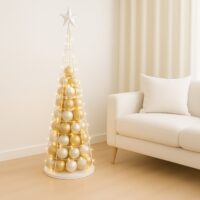 Deko-Baum Weihnachtsbaum Schmuckbaum Weihnachtsdeko Metall 160cm weiss