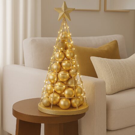 Deko-Baum Weihnachtsbaum Schmuckbaum Weihnachtsdeko Metall 60cm goldfarben