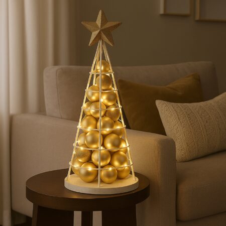 Deko-Baum Weihnachtsbaum Schmuckbaum Weihnachtsdeko Metall 60cm weiss