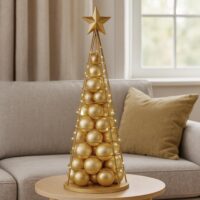 Deko-Baum Weihnachtsbaum Schmuckbaum Weihnachtsdeko Metall 90cm goldfarben