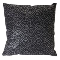 Deko-Kissen Barock Sofakissen Zierkissen mit Füllung Glanz-Effekt 45x45cm schwarz