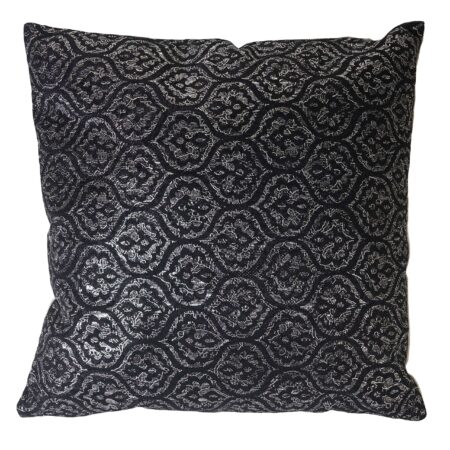 Deko-Kissen Barock Sofakissen Zierkissen mit Füllung Glanz-Effekt 45x45cm schwarz