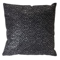 Deko-Kissen Barock Sofakissen Zierkissen mit Füllung Glanz-Effekt 45x45cm schwarz