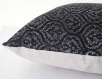 Deko-Kissen Barock Sofakissen Zierkissen mit Füllung Glanz-Effekt 45x45cm schwarz