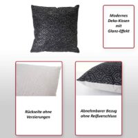 Deko-Kissen Barock Sofakissen Zierkissen mit Füllung Glanz-Effekt 45x45cm schwarz