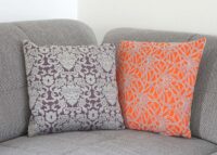 Deko-Kissen Barock Sofakissen Zierkissen mit Füllung 45x45cm orange
