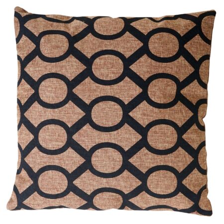 Deko-Kissen Kreise Sofakissen Zierkissen mit Füllung 45x45cm braun schwarz